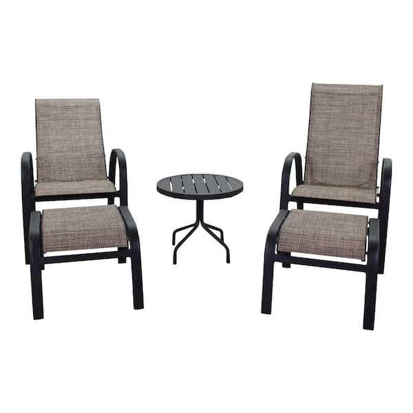 Courtyard Casual Santa Fe 5-Piece Aluminum Patio Conversation Set in Java