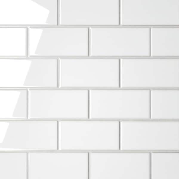 Bedrosians Sample-Le Cafe 4 in. x 5 in. White Porcelain Mosaic Tile