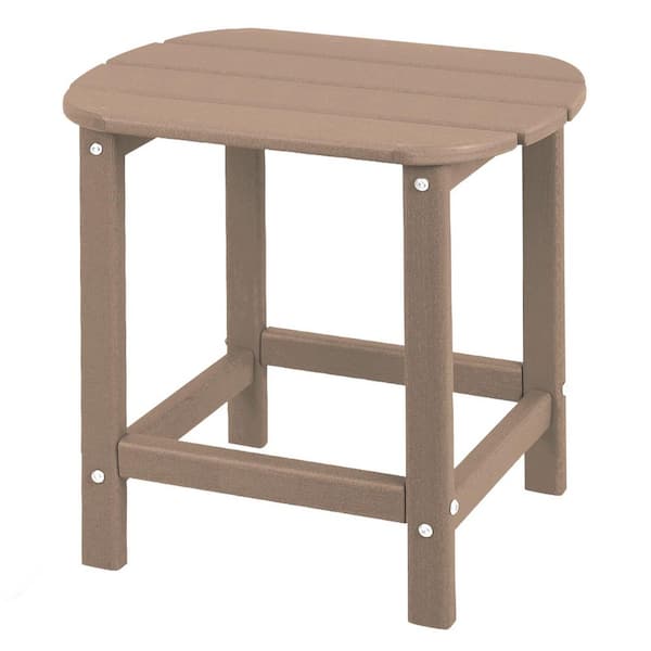 HDPE Adirondack Side Tables, Weather-Resistant and Easy Assembly Patio End Table for Garden, Balcony, Porch, Teak