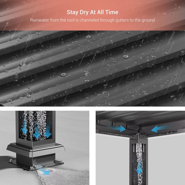 Sonkuki Nordica Series 12 ft. x 20 ft. Aluminum Louvered