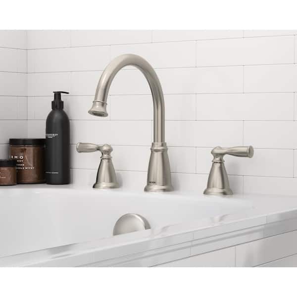 Banbury 2-Handle Deck-Mount High Arc Roman Tub Faucet in Spot Resist Brushed Nickel (Valve Included)