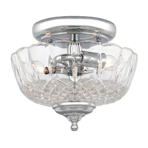 Unbranded 2-Light Polished Chrome Flush Mount