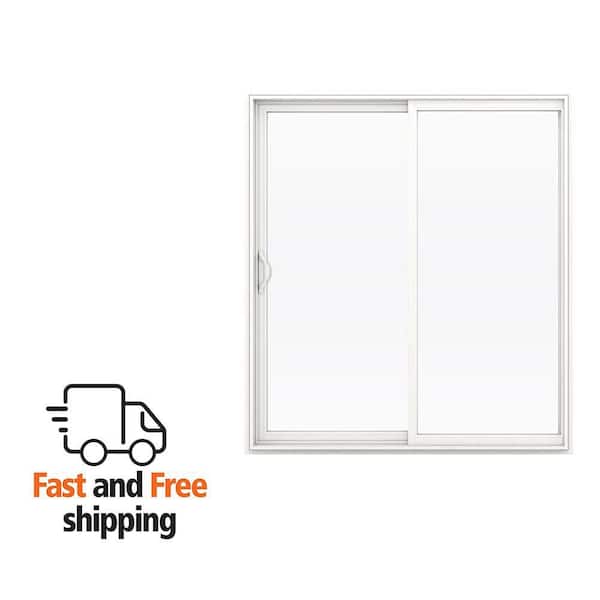 V-2500 72 in. x 80 in. x 4-9/16 in. Jamb White Vinyl Universal Sliding Patio Door with Low-E Argon Glass