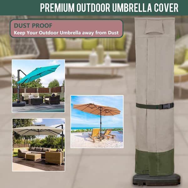 green patio umbrella covers 9ft Market 6 Rib Replacement Canopy Sage The front mesh vent allows for air to travel through the cover Clihome Patio Umbrella Covers for
