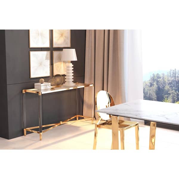 ZUO Existential Gold Console Table