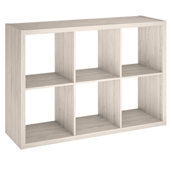 ClosetMaid 30 in. H x 43.82 in. W x 13.50 in. D Bleached Walnut Wood Large 6- Cube Organizer