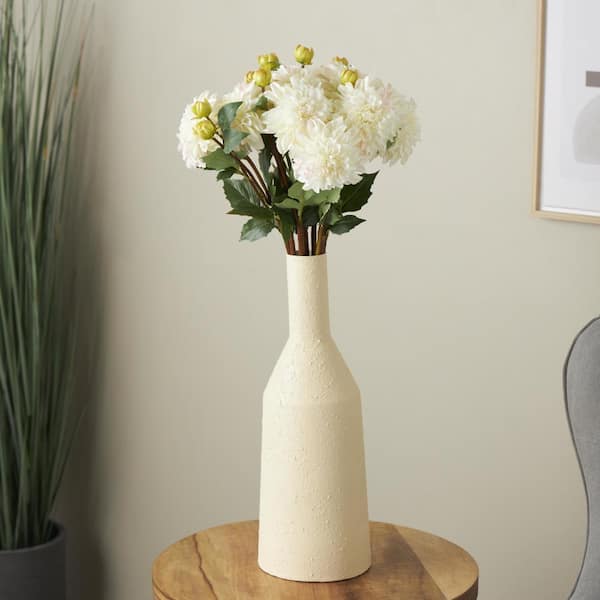 Litton Lane 30 in. Tall White Dahlia Artificial Flower Stem (Set of 8)