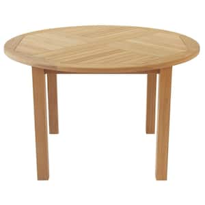 Asia 47 in. Round Natural Teak Outdoor Dining Table