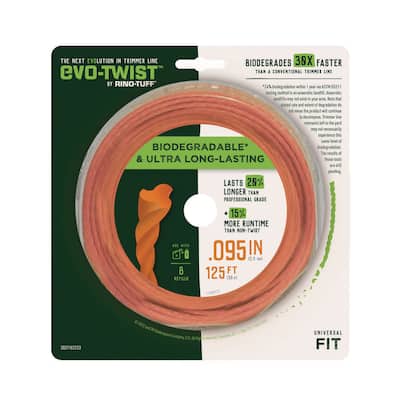 Rino-Tuff Universal Fit 0.095 in. x 125 ft. Evo-Twist Trimmer Line for Gas and Select Cordless String Grass Trimmer/Lawn Edger