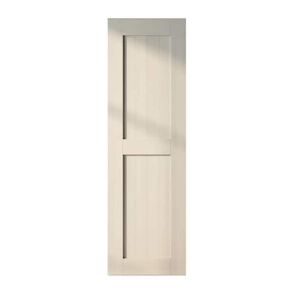 HOMACER 24 in. x 84 in. H-Frame Tinsmith Gray Solid Natural Pine Wood Panel Interior Sliding Barn Door Slab with H-Frame