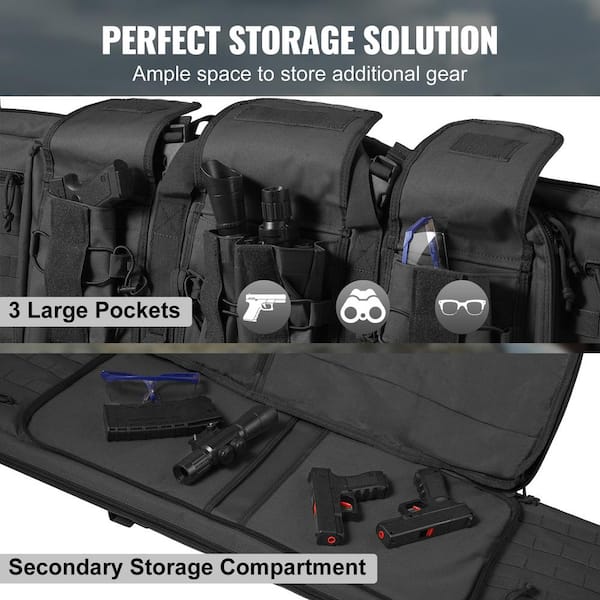 SKYSHALO Rifle Bag, 36 in. Black Polyester with Adjustable SKYSHALO Rifle Bag, 36 in. Black Polyester with Adjustable