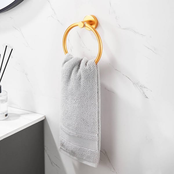 HBEZON Wall-Mount Bath Hand Towel Ring Thicken Space Aluminum in