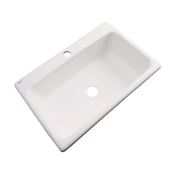 Thermocast Manhattan Drop-In Acrylic 33 in. 1-Hole Single Bowl Kitchen Sink in Almond