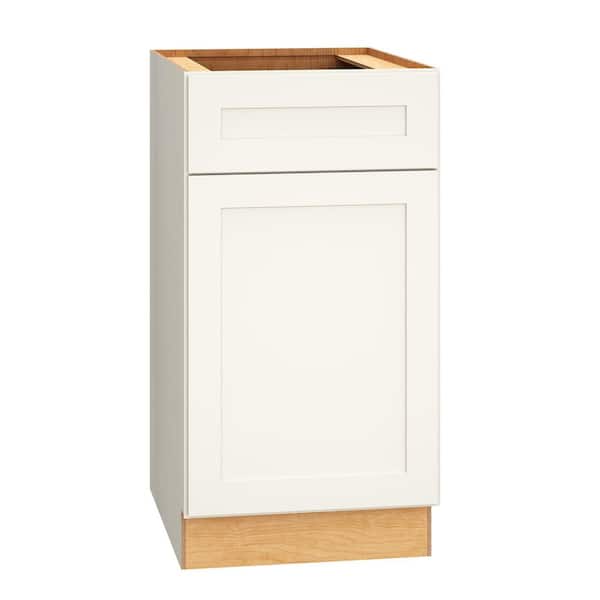 QuickShip Cottage 18 in. W x 24 in. D x 34.5 in. H Assembled Plywood Shaker Trash Can Cabinet in White