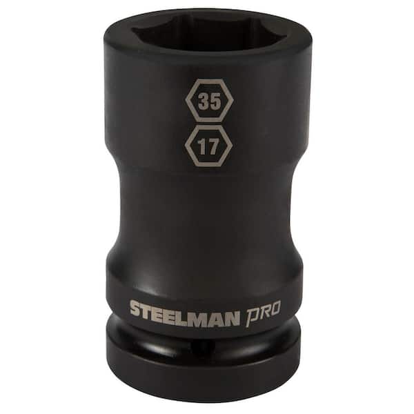 STEELMAN PRO 1 in. Drive Impact 35 mm x 17 mm Budd Wheel Hex and Square Combo Socket