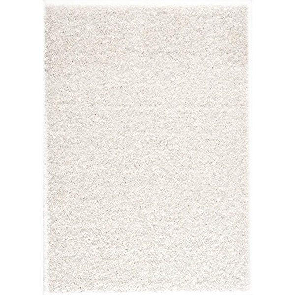 L'Baiet Jenny White 2 ft. x 3 ft. Shag Scatter Area Rug