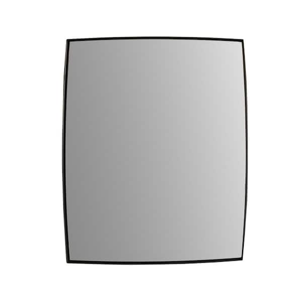 Bellaterra Home 23.5 in. W x 30.5 in. H Rectangular Metal Framed Wall Bathroom Vanity Mirror in Matte Black
