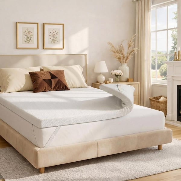 Soft Queen Mattress Topper - Memory Foam Mattress Pad for Back Pain Relief - Naturally Cooling Mattress for Hot Sleepers