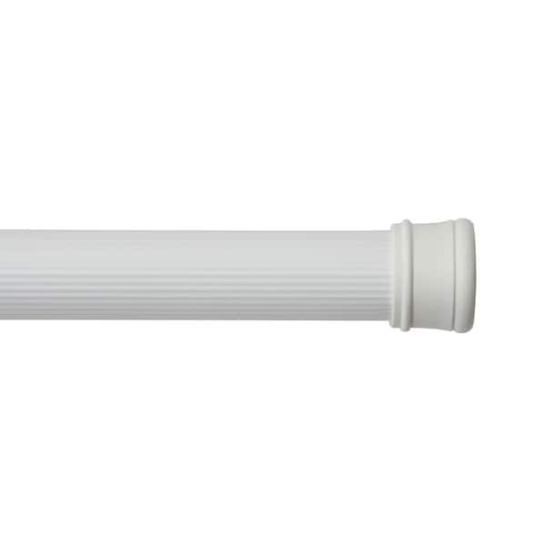 Twist and Fit No Tools 42 in. to 72 in. Steel Adjustable Spring Tension Utility Rod in White