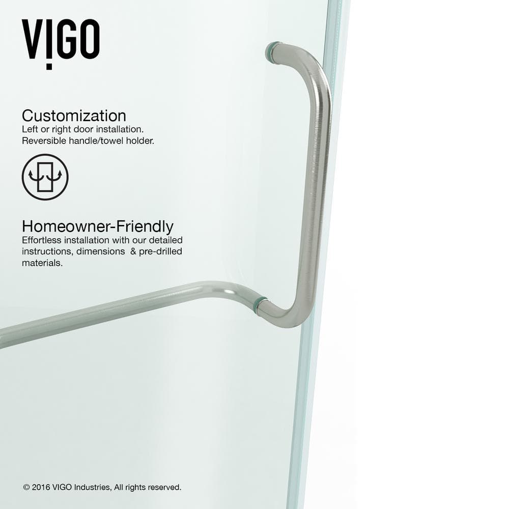 Pirouette 48" Frameless Clear Glass Pivot Shower Door with Black Hardware