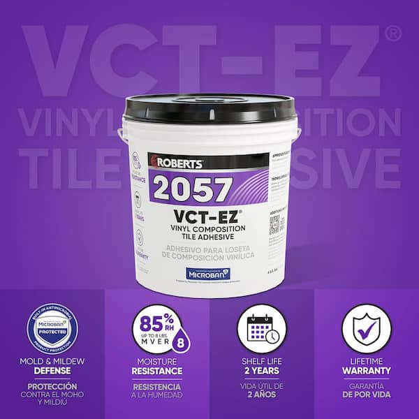 2057 4 Gal. 24 Hour Dry Time Vinyl Composition Tile Floor Adhesive in Creamy Tan