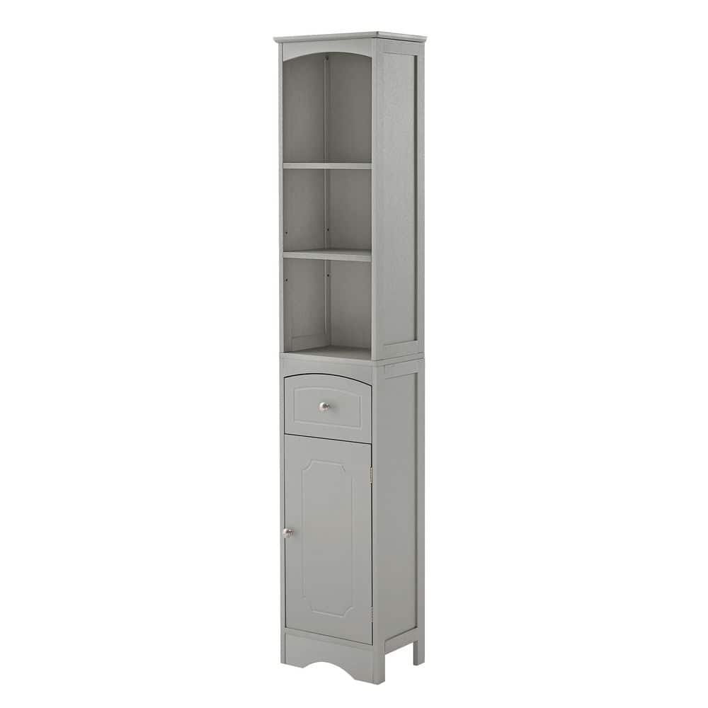13.4 in. W x 9.1 in. D x 66.9 in. H Gray Modern Style Bathroom Freestanding