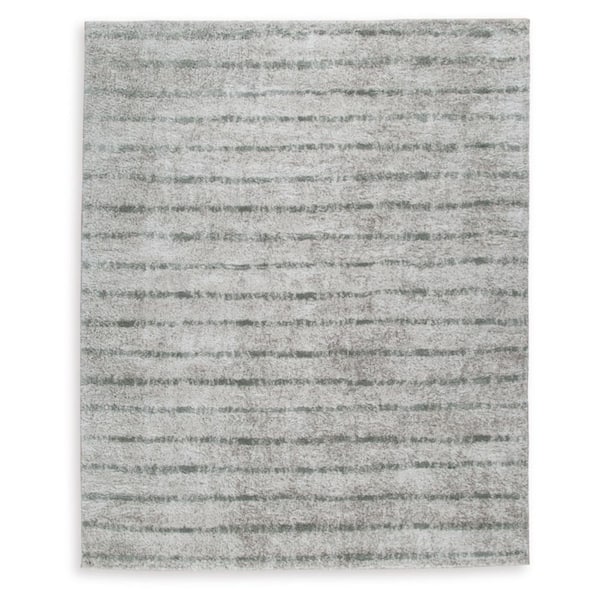 Laddway Gray 8 ft. x 10 ft. Striped Area Rug
