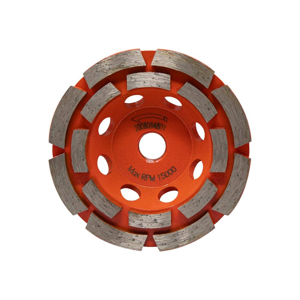 RIDGID Ridgid Grinding Wheel Turbo Diamond Cup Wheel 4" Double Row Concrete Leveling 