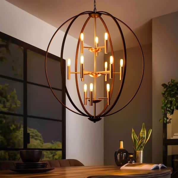 Rennnsan Liam 12-Light Candle Globe Cage Tiered Oversized