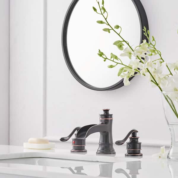 8 in. Widespread 2-Handle Bathroom Faucet in Spot Resist Oil Rubbed Bronze