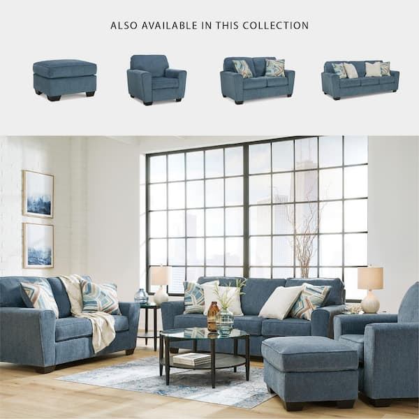Signature DESIGN BY ASHLEY Cashton Blue Polyester Rectangle Accent