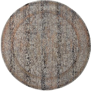 Camilla Multi-Colored 3 ft. Round Abstract Area Rug