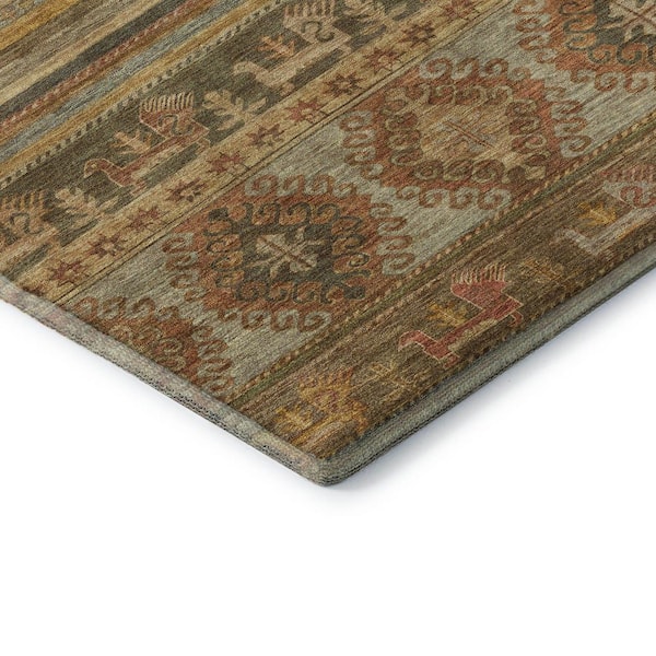 Mayfield Premium Machine Washable Abstract AMF1626 Beige 8 ft. x 10 ft. Area Rug