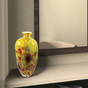 Anzio Multi-Colored Hand-Blown Art Glass Vase