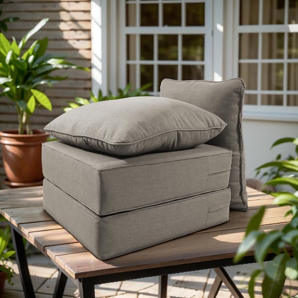 24 in. x 24 in. x 6 in. 4-Piece Deep Seating Water & Fade Resistant Outdoor Lounge Chair Replacement Cushion Set in Gray