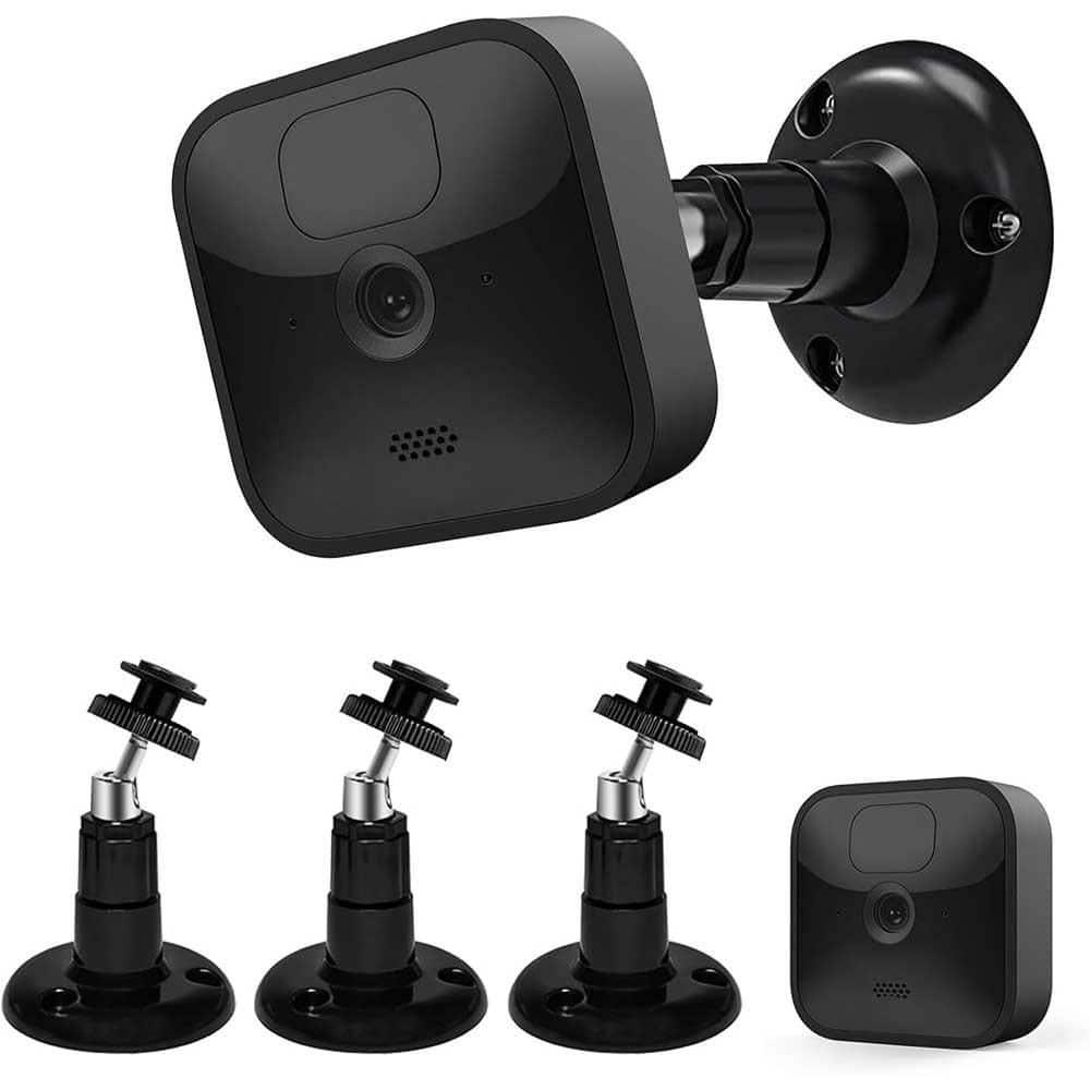 360° Adjustable Indoor/Outdoor Wall Mount Bracket for Security Cameras, Bl