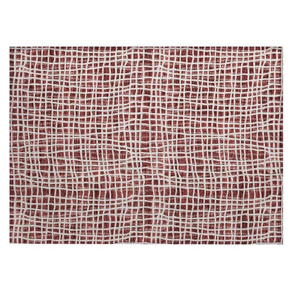 Chantille Machine Washable Indoor/Outdoor Abstract ACN729 Burgundy 1 ft. 8 in. x 2 ft. 6 in. Area Rug