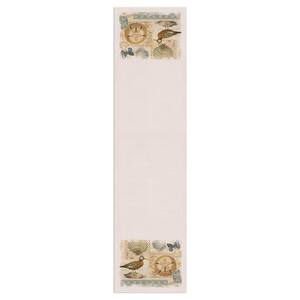 Shorebirds 16 in. W x 54 in. L Oyster Solid Polyester Table Runner