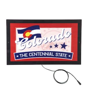 18 in. x 11 in. Colorado State Flag Plug-In LED Lighted Sign