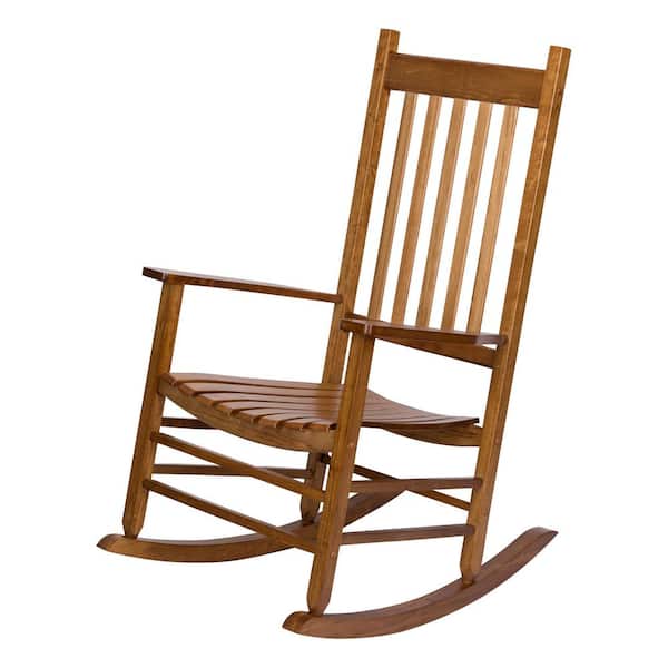 45 in. H Light Oak, Vermont Porch Rocker, Porch Rocking Chair, Classic Wooden Porch Rocker, Indoor Outdoor Rocking Chair