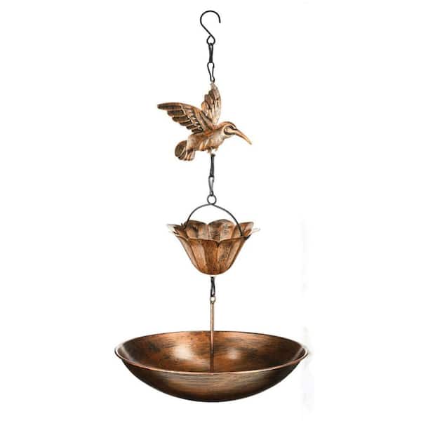 8.5 ft. Rain Chains for Gutters Outside with Anchor Basin 12-Cups Hummingbird Rain Chain