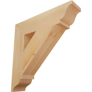 4 in. x 18 in. x 18 in. Douglas Fir Traditional Rough Sawn Bracket