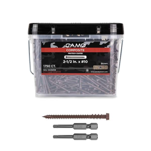 CAMO #10 2-1/2 in. Brown Star Drive Trim-Head Composite Deck Screw (1750-Count)