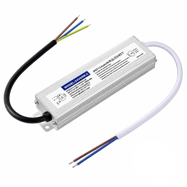 24V 60W IP67 Waterproof LED Driver, 120V AC to 24V DC 2.5A Converter for Outdoor LED Lighting Fixtures