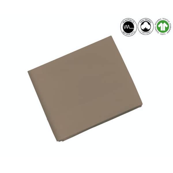 A1 Home Collections A1HC Sand Solid 300 Thread Count Wrinkle Resistant GOTS Certified Organic Cotton Twin Flat Sheet