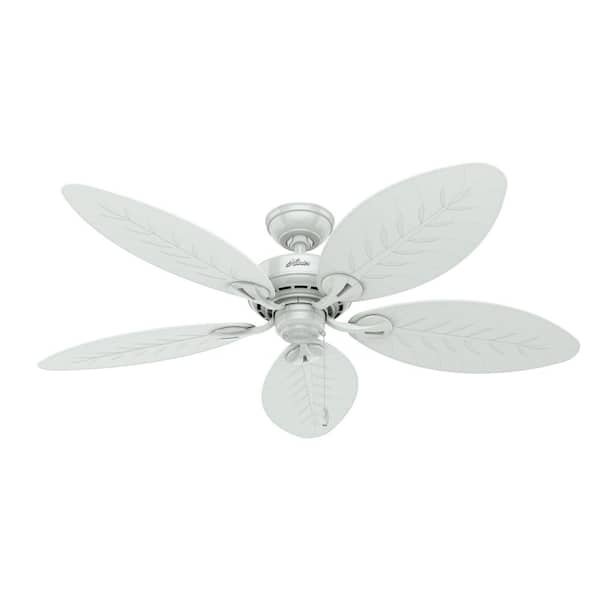 Hunter Bayview 54 in. Indoor/Outdoor White Ceiling Fan For Patios or Bedrooms