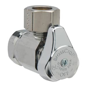 1/2 in. FIP Inlet x 1/2 in. OD Comp Outlet Brass 1/4-Turn Angle Stop