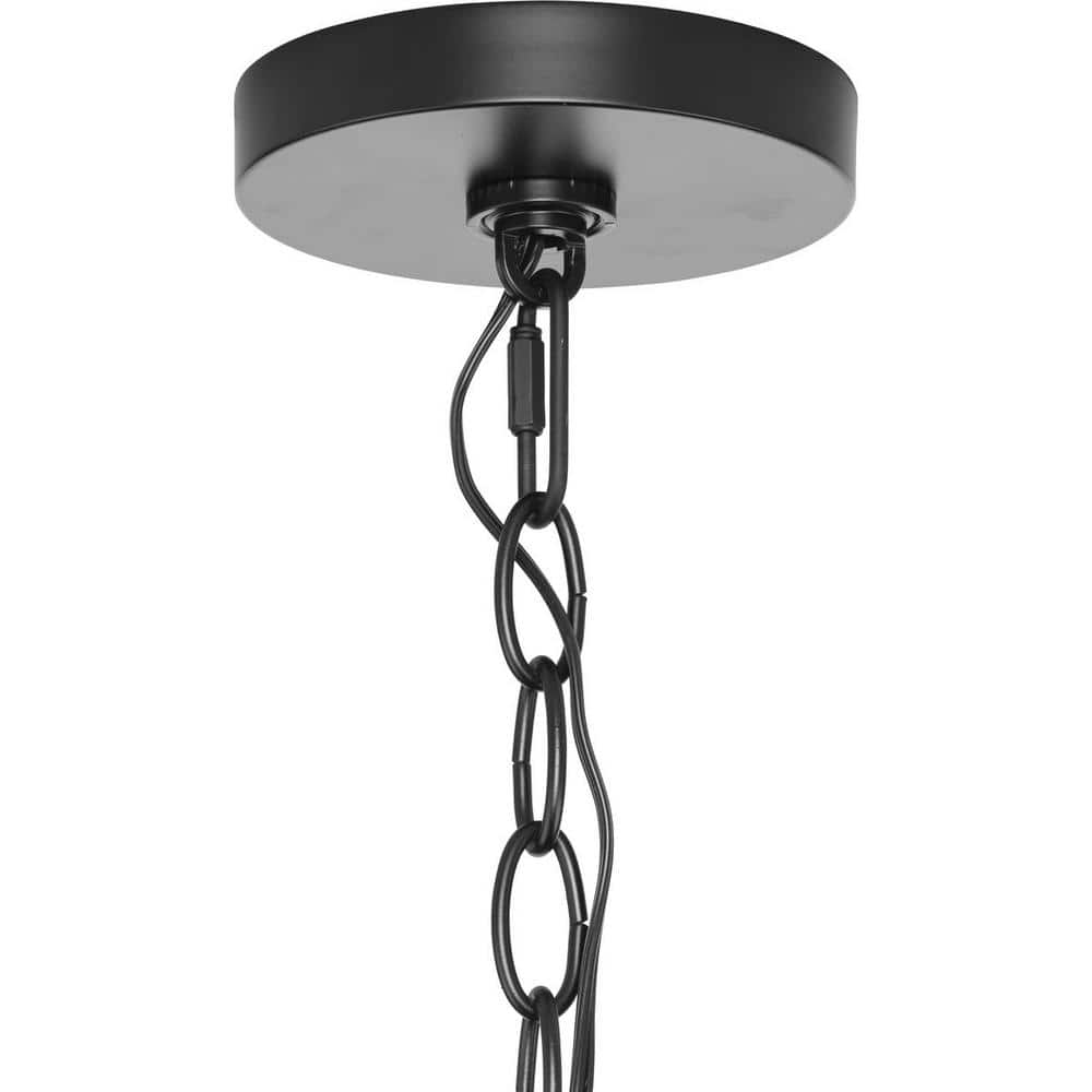 Goodwin Matte Black Glass and Nickel 4-Light Pendant