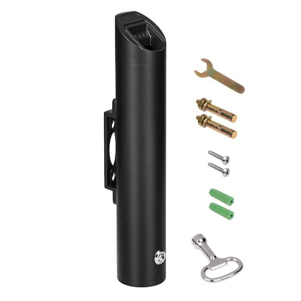 Cigarette Butt Receptacle, Stainless Steel Cylinder Cigarette Butt Container, Wall Mounted, Outdoor Ashtray, Black