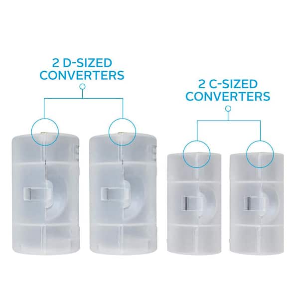 4 PCS 1 AA to C Size Battery Adaptor Holder Spacer Switcher Case Box Converter 